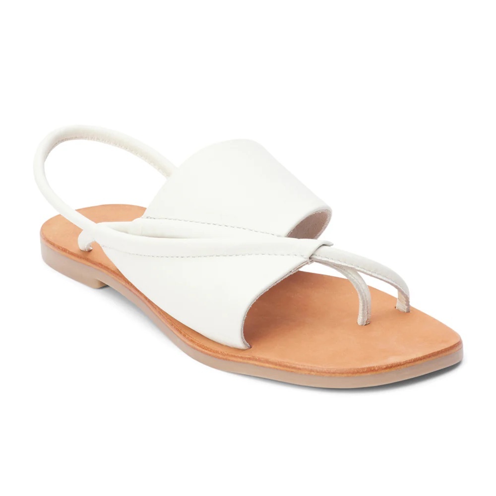 Matisse Shayla white asymmetrical flat sandal 8M